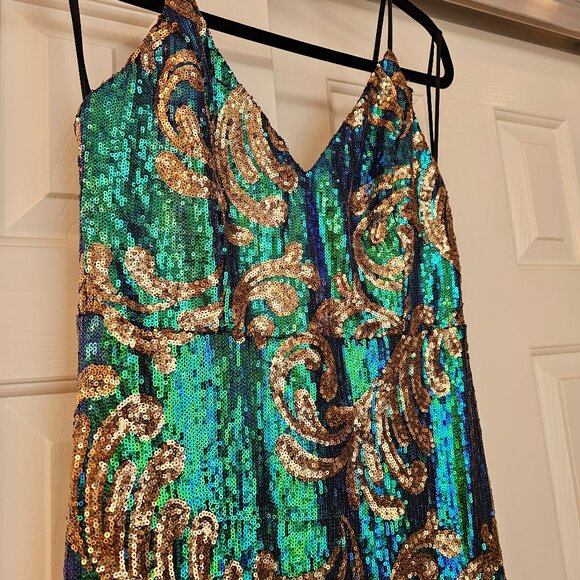 Iridescent Sequin Gown - Picture 2 of 10